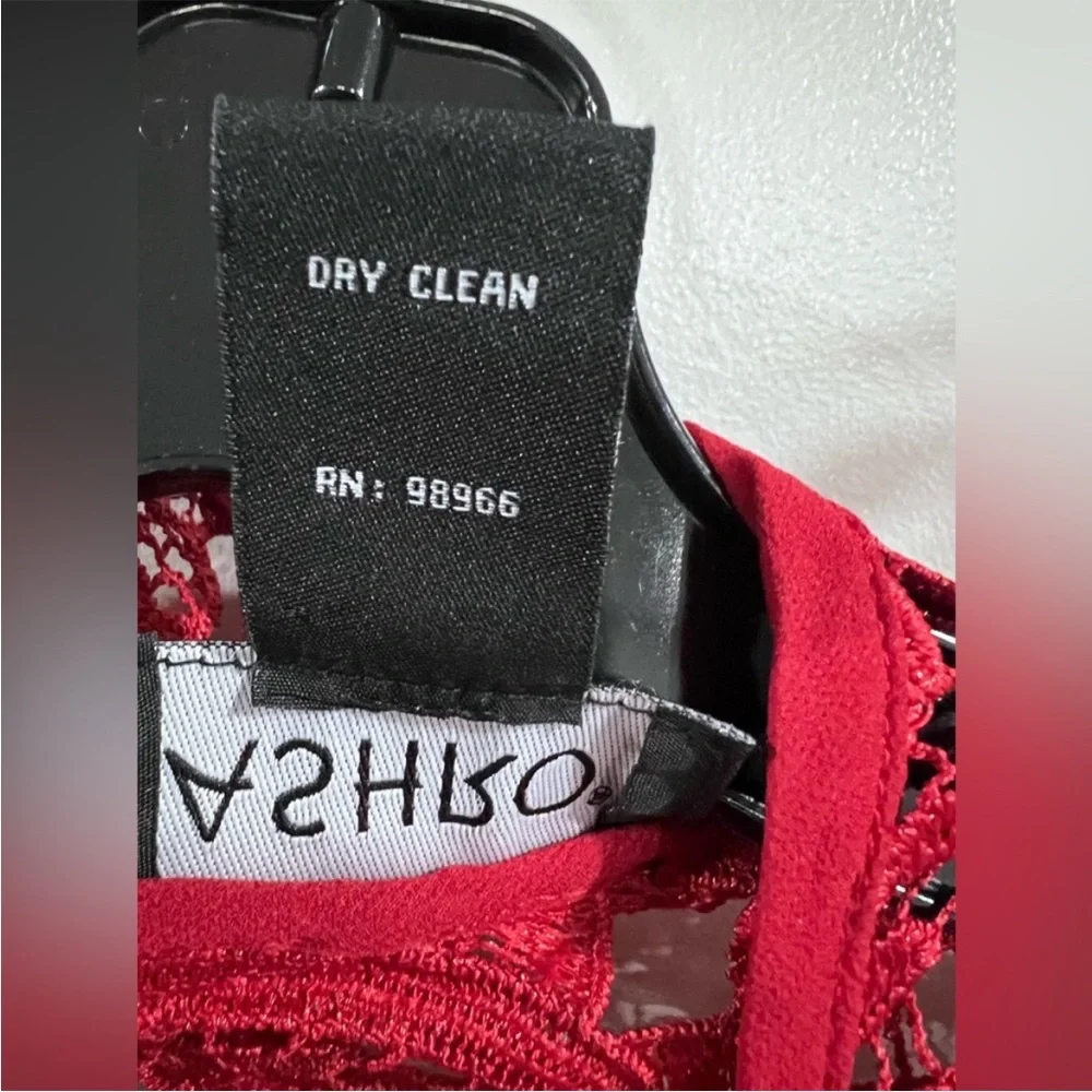 ASHRO red lace cadigan 1X 2X 3X - Picture 7 of 8